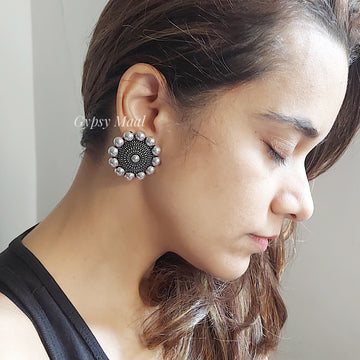 Antique Round Ear Studs